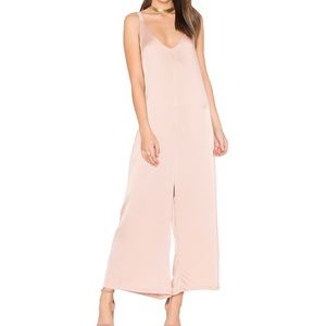 LACAUSA ANTHROPOLOGIE PINK SATIN JUMPSUIT